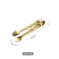 Mini pinza per zucchero in acciaio inox dorato 304 con motivo a rosa e 10,5 cm - Oro