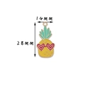 Enamel pineapple charm with heart glasses and dimensions 14mm by 28mm for DIY jewelry - 3# Pineapple