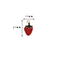 Ciondolo a fragola rossa in lega dorata con dimensioni di 11mm per 21mm - 5# Fragola Piatta (21x11mm)