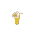 Pendentif mignon thé au citron en émail et métal doré pour la création de bijoux - 15# Soda au citron