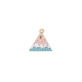 Pendentif en émail avec montagnes et lune en rose et bleu avec bords dorés - 11# Sandwich