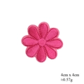 Parche bordado de margarita rosa de 4cm para decoración de ropa de bricolaje - Termoadhesivo / Con Adhesivo / Rosa Roja