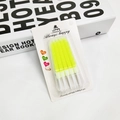 Set of 6 bright yellow spiral birthday candles in blister pack with Always Happy text - 6Pcs/Set / Yellow