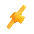 Yellow plastic food sealing clip with discharge nozzle for precise pouring and freshness - OPP Packaging / Yellow