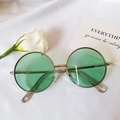 Occhiali da sole rotondi vintage per bambini con lenti verdi e montatura in metallo - Verde