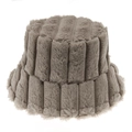 Sombrero de pescador de piel de conejo sintética taupe con rayas verticales - 58cm / Marrón