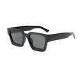 Occhiali da sole neri con montatura quadrata spessa e lenti scure per uno stile retrò trendy - Montatura Nera Lenti Grigie