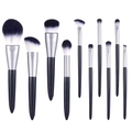 Professional 10-piece makeup brush set with soft dual-tone bristles and sleek black handles - 10 Piece Set / Blue