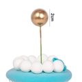 Golden 2cm sphere cake topper decoration with fine stick for Christmas party desserts - Gold Ball 2cm