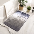 Blue and grey gradient flocked bathroom mat on white marble floor in a bathroom - 45*70cm / Forest Trace-Blue