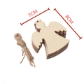 Décorations de Noël en forme d'ange en bois 7x8cm avec corde de chanvre naturel - Petit Ange