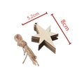 Star-shaped rustic wooden Christmas ornaments with natural wood grain and twine, 8cm height - Hexagram