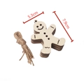 Gingerbread man shaped natural wooden Christmas pendant with hemp rope for DIY decor - Gingerbread Man