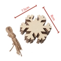 Décorations de Noël flocon de neige en bois avec ficelle, 7,5cm x 8cm - Flocon de Neige Plein