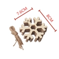 Rustic wooden snowflake ornament 7.6x8cm with jute twine for Christmas home decor - Hollow Snowflake