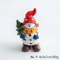 Cute resin snowman figurine with red hat and Christmas tree for holiday table decor - Style 9 (Snowman with Christmas Tree)