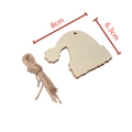 Christmas hat-shaped wooden ornament with twine hanger, sized 8cm by 6.3cm - Christmas Hat