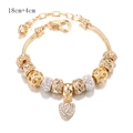 Golden DIY charm bracelet with 18cm+4cm extension chain and heart-shaped pendant - 18+4CM