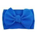 Detail of royal blue bow headband with high-elastic textured fabric for infants - Sapphire Blue