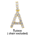 Pendentif lettre A doré serti de zircons cubiques, vendu seul sans la chaîne - Pendentif Lettre A (Sans Chaîne)