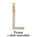 Détail du pendentif lettre L dorée serti de cristaux avec mention chaîne non incluse - Pendentif Lettre L (Sans Chaîne)