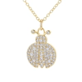 Collana con ciondolo a forma di coccinella dorata e zirconi bianchi brillanti - Base Oro Zirconia Bianca (款式3)