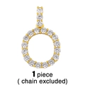 Détail du pendentif lettre O doré serti de strass blancs, sans la chaîne incluse - Pendentif Lettre O (Sans Chaîne)