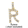 Détail du pendentif lettre R doré avec strass scintillants sans la chaîne incluse - Pendentif Lettre R (Sans Chaîne)