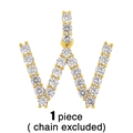 Vue détaillée du pendentif lettre W dorée avec pavage de pierres de zircone scintillantes - Pendentif Lettre W (Sans Chaîne)