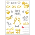 Wasserfeste temporäre Team Bride Tattoos in Gold und Silber mit Diamant- und Ringmotiven - Braut und Brautjungfer Stil (VT416)