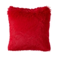 Luxurious red faux fur throw pillow cover with a fluffy long-hair plush texture - 40*40cm-Pillowcase / Red