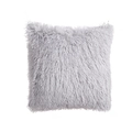 Zachte lichtgrijze kussenhoes van imitatiebont met pluizige pluche textuur voor bank - 40*40cm-Kussensloop / Zilverijs