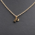 Minimalist stainless steel gold necklace featuring a polished letter P pendant - Gold P