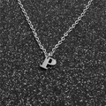 Minimalist silver stainless steel necklace featuring a letter P pendant with link chain - Steel P