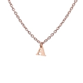 Rose gold stainless steel alphabet necklace featuring letter A pendant on O-chain link - Rose Gold A