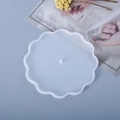 Macro shot of a translucent petal-shaped silicone mold for DIY flower coasters - Mirror Flower 3-Tier Tray Mold (Small) / Translucent White