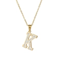 Schitterende 18k goud vergulde letter K ketting met kristallen op een fijne ketting - Letter K / Goud