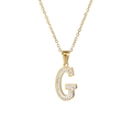 Elegant 18k gold plated stainless steel necklace with sparkling letter G crystal pendant - Letter G / Gold