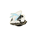 Cute enamel pin featuring a cartoon whale and astronaut in a starry space theme - Starry Jumping Whale