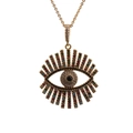 Collana con ciondolo occhio del male dorato con cristalli colorati e raggi dorati - 0009-Occhio Radiante / Oro / Catena a O
