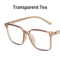 Montura de gafas cuadrada minimalista contra la luz azul en color té transparente - Té Transparente