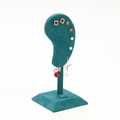 Dark green velvet ear-shaped earring display stand with a stable square base for jewelry stores - Dark Green Velvet / Green
