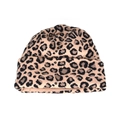 Stylish knitted beanie featuring classic leopard print pattern and folded cuff design - M(54-58cm) / Camel Leopard