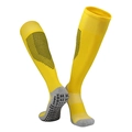 Gelbe Fußballsocken mit Anti-Rutsch-Sohle, grauer Ferse und schwarzen Wadenstreifen - Erwachsene (38-44) / Gelb (CJM617)