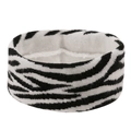 Detail of black and white zebra pattern knitted elastic headband with soft texture - Zebra Print Headband