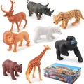 8-delige realistische wilde dieren speelset met tijger- en leeuwenmodellen in cadeauverpakking - 8-delige Wilde Dieren Set (929-66 Wild Animals Boxed)