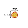 Emaillierter Orangen-Fruchtanhänger in 15mm mit Goldrand für DIY-Schmuckherstellung - 7# Orange