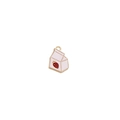 Pendentif mignon brique de lait en émail blanc avec fraises et bordure dorée - 6# Yaourt à la fraise