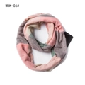 Pink, grey and green plaid knit neck warmer with functional zipper pocket for phone - Green And Pink Plaid
