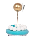 Golden 2.5cm sphere cake topper with stick for Christmas party dessert decoration - Gold Ball 2.5cm